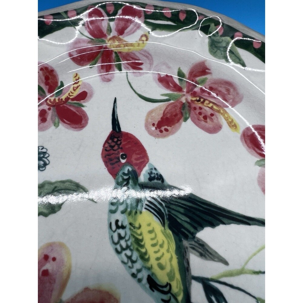 Anthropologie NATHALIE LETE Dinner Plate COLIBRI Hummingbird Francophile 10" - Picture 3 of 9